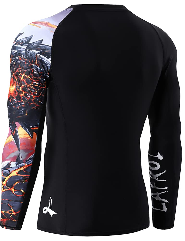 LAFROI - Rash Guard da Uomo, a Maniche Lunghe, con UPF 50+, a Compressione, CLYYB, Uomo
