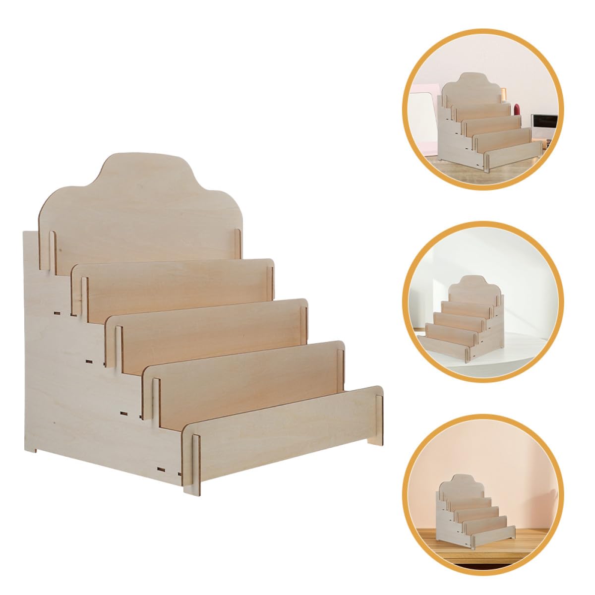 Présentoir à Cartes Postales en Bois Massif Grand Format, Support Multifonction à Plusieurs Niveaux pour Bureau et Décoration, Organisateur de Cartes de Vœux, Affiches