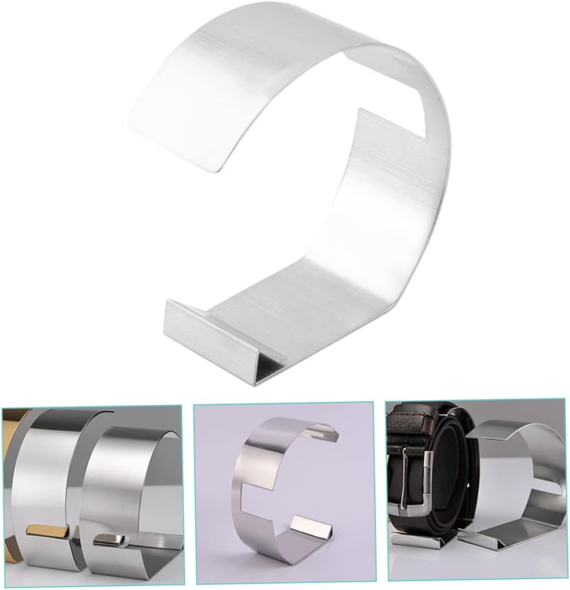 Outanaya High-Class Stainless Steel Belt Display Stand Wall Mount Belt Rack Closet Organizer Showing Rack