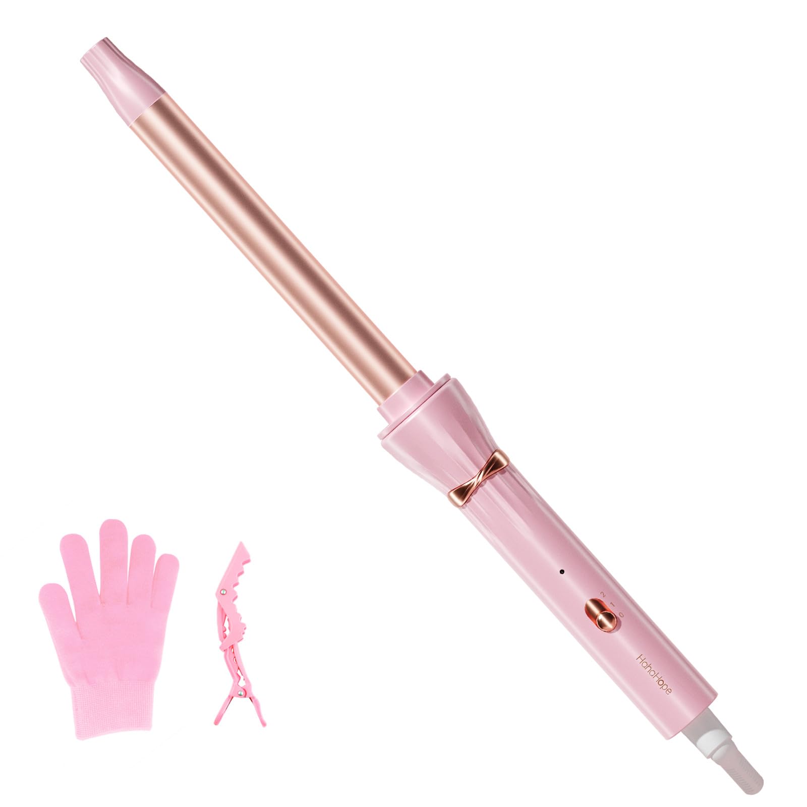 Hahahope 3/4 Inch Curling Wand, Long Barrel Ceramic Curler for Tight Curls
