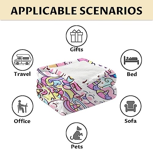 Unicorn Blanket Gifts - 40"x50" Cute Throw for Girls & Women - Pink Soft Fuzzy Blankets for Bed, Couch & Living Room