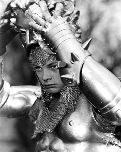 Excalibur 1981 Robert Addie as Mordred removes helmet 8x10 inch photo