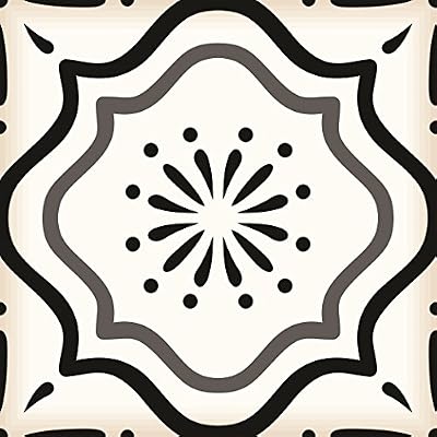 Black & white collection Peel and Stick Tile Stickers 24 PC Set backsplash Tile Decals Bathroom & Kitchen Vinyl Wall Decals Easy to Apply Just Peel & Stick Home Decor (Black & white B5, 6x6 Inch)