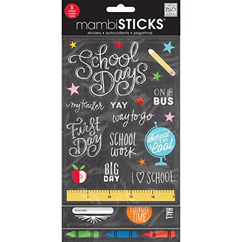 Me & My Big Ideas Glitter Stickers Value Pack, Chalk - School Today