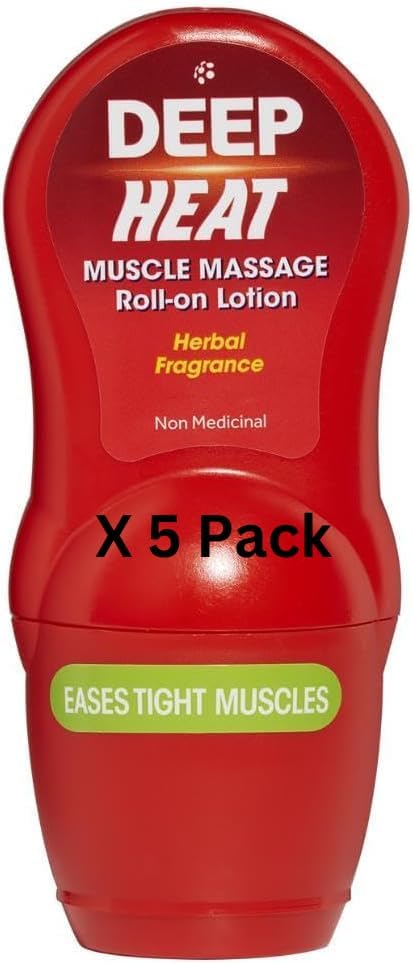 5 x Deep Heat Rolll-on 50ml Pack of Five