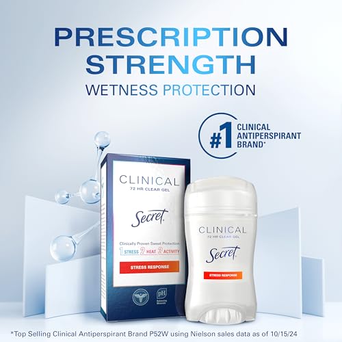 Secret Clinical Strength Antiperspirant and Deodorant Clear Gel, Stress Response, 1.6 Oz. (Pack of 3) - Image 5