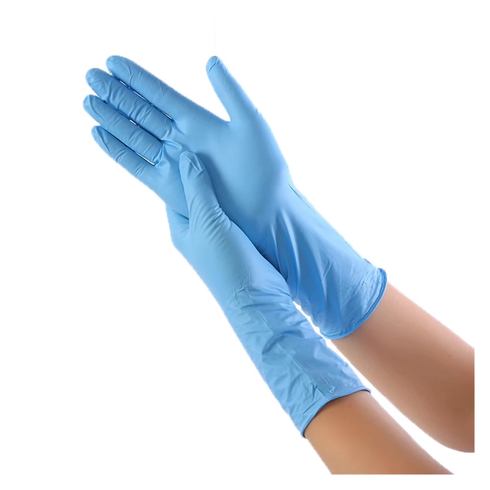 Guanti Cucina 10 paia/pacco Manica Lunga Guanti di Gomma Blu Pulizia Ristorazione Cibo Guanti in Nitrile da 12 pollici Guanti Spessi da 12 pollici(WHITE)