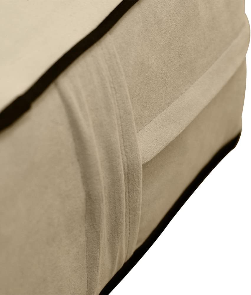Prolinemax Contrast Pipe 6" Full Size 75x54x6 Velvet Indoor Daybed Mattress Fitted Sheet |Cover ONLY|-AD304