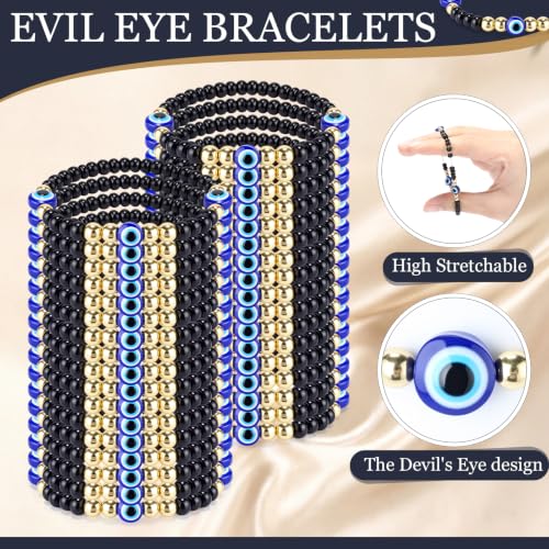 Image of Jexine 96 Evil Eye Bracelets Bulk Virgin Mary San Judas Mexican Bracelet Luck Braided Rope Beads Anklets Gift for Women Men