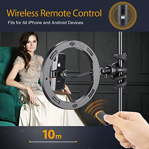 Éclairage annulaire 26cm 18W à intensité variable Zeadio et trépied de table pour streaming