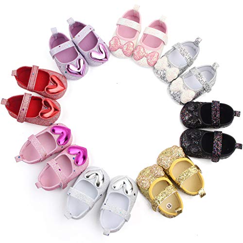 Kids Girls Indoor Dress Shoes Princess Bow-Knot Soft-Soled Walking Shoes Sequins Adhesive Tape Flat Casual Shoes3