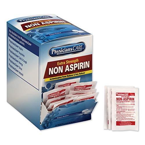 PhysiciansCare 90016 Non Aspirin Acetaminophen Medication, Two-Pack, 50 Packs/Box