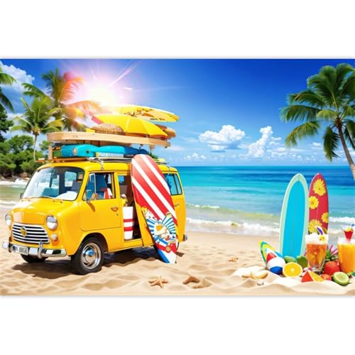 Fondo fotográfico 7x5ft playa océano verano tropical miniatura 4