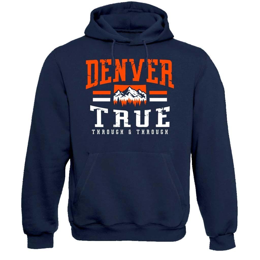 Retro Football Fans Vintage Men's Apparel, Denver - Navy Hoodie, 4XL โ image 1