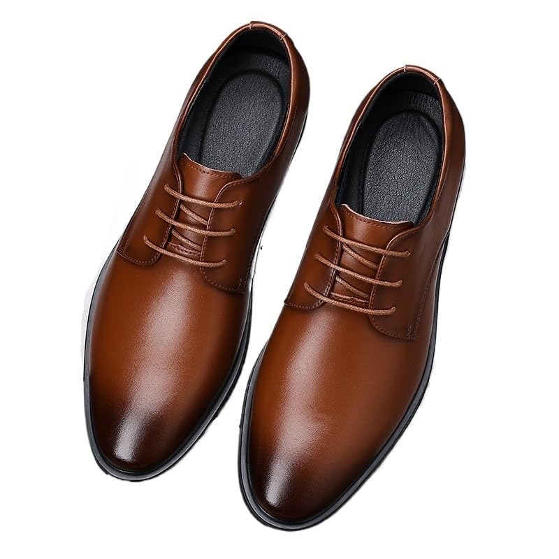 Men's Business Leather Shoes Brown Casual Men's Shoes Oxfords(Black,9.5)3