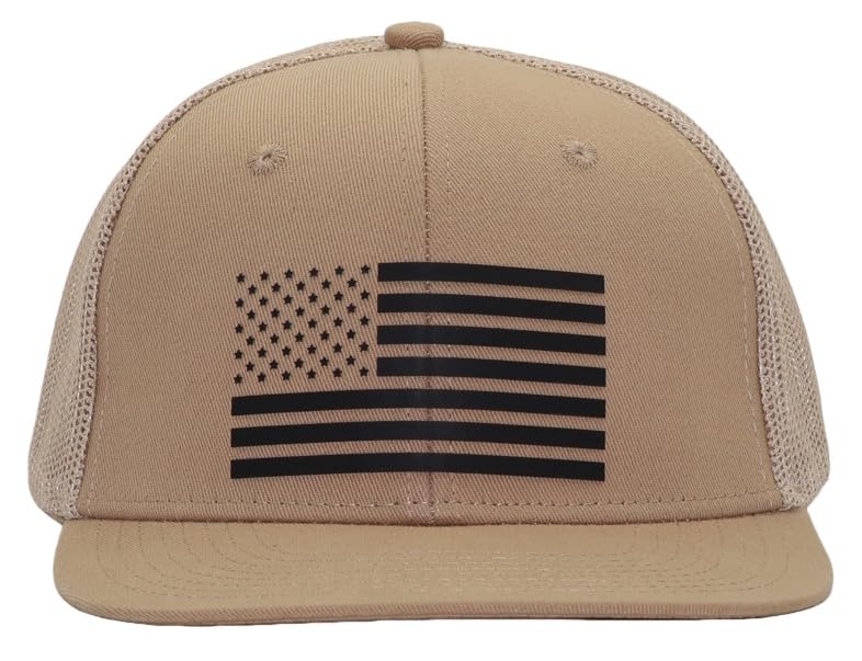 Image of USA 250th Anniversary Flag Hats, Army Tactical Operator Military Patriotic Veterans Flat Bill Trucker Hat, Fits OSFM&XXL Head