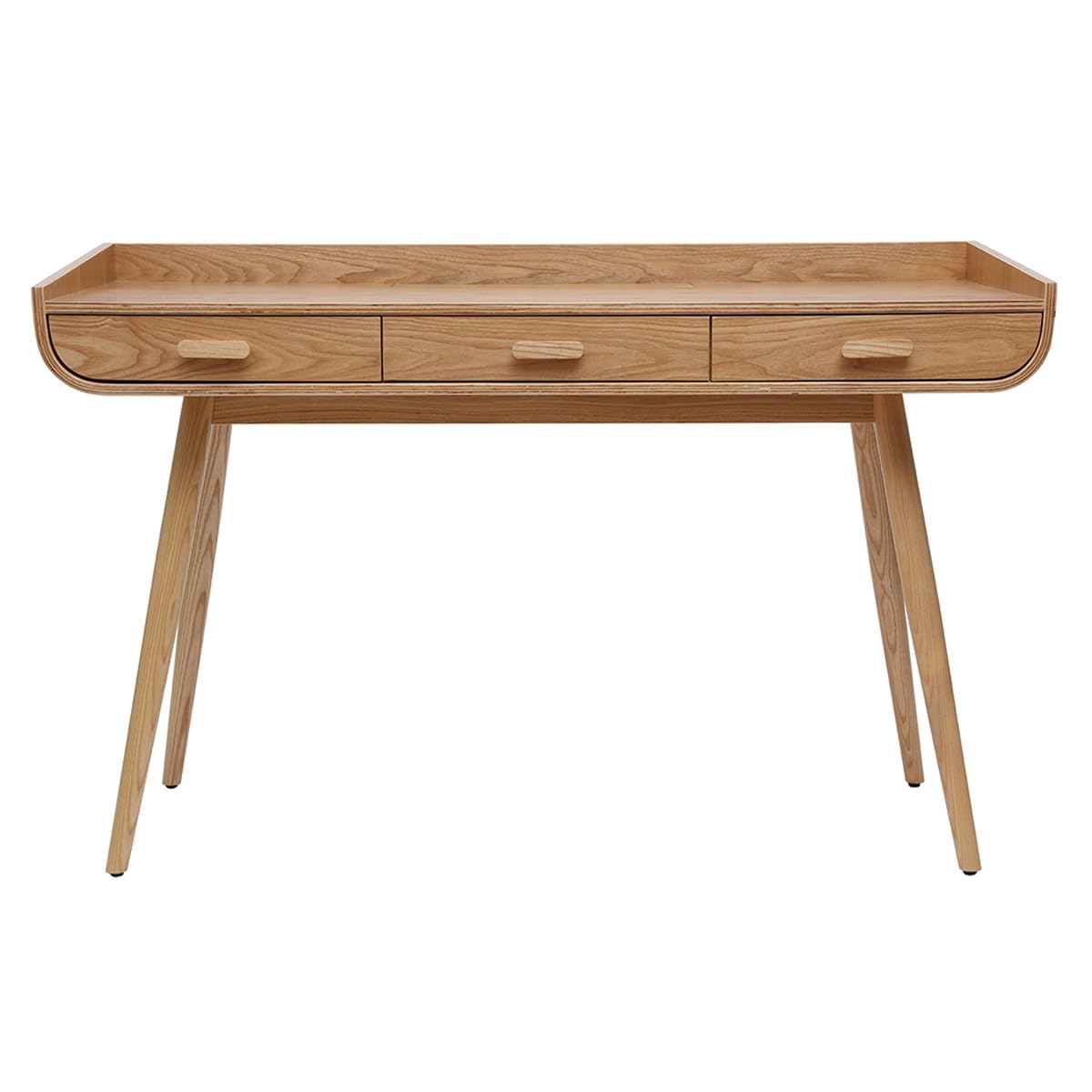 Miliboo Bureau avec rangements 3 tiroirs scandinave Bois Clair L132 cm Hallen