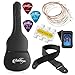 Ashthorpe 38-inch Beginner Acoustic Guitar Package (Black), Basic Starter Kit w/Gig Bag, Strings, Strap, Tuner, Pitch Pipe, Picks