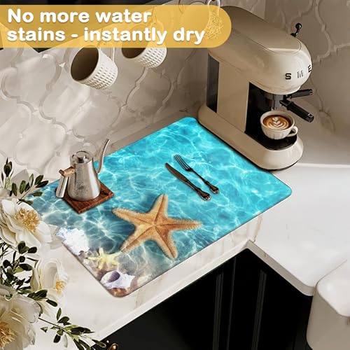 Stove Top Cover for Electric Stove，Christmas Kitchen Decor Starfish Seashell on Beach Extra Thick Natural Rubber Glass Top Protector, Prevents Scratching, Expands Usable Space 28.5'' x 20.5'' by JASAKOO - Used condition - Image 5