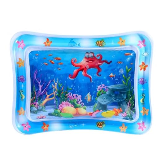 Almohadilla Agua Inflable,Alfombra de Juego para Bebé Juguetes Inflables para el Tiempo de Barriga Tapetes Sensoriales para Bebés Portátiles Tapete de Agua para Bebés de 3 6 9 Meses