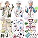 3 Sets Kids Dress up and Pretend Play Clothes for Toddler, Boys Girls Dress up Clothes Costumes, Doctor, Chef, Explorer Vest for Kids Children Pretend Role Accessories