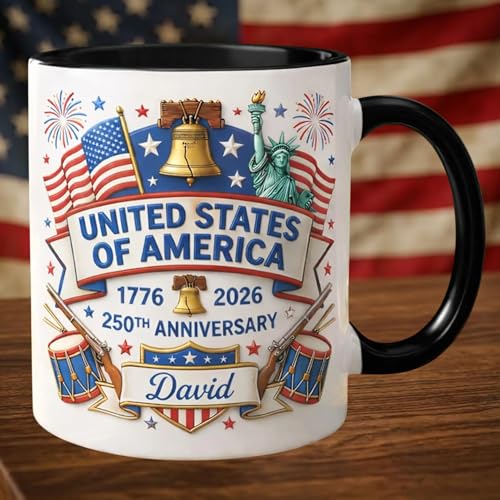Taza Cerámica Personalizada Aniversario 250 EE.UU. miniatura 4