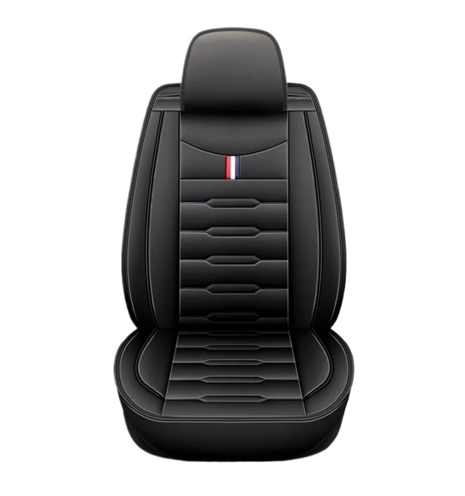 Sitzbezügesets 5-Sitzer-Universal-Autositzbezug Aus PU-Leder Komplettes Autokissen Schutzhülle Rutschfest Langlebig Für Alle Jahreszeiten Autositzbezüge(Schwarz)