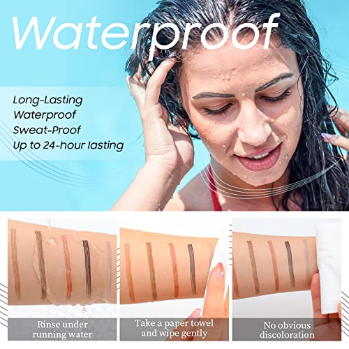 Eyebrow Pencil For Eye Makeup - Microblading Waterproof Eyebrow Pen, Liquid Brow Pencil With 4 Micro-Fork Tip, Long-Lasting Smudgeproof Create Natural Eyebrow Hair Stays On All Day (Black) #TOP1