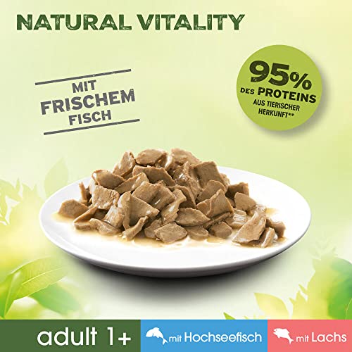 PERFECT FIT Adult 1+ Premium Katzenfutter nass - 36x50g Portionsbeutel - mit Hochseefisch und Lachs - Nassfutter für Katzen - ohne Getreide