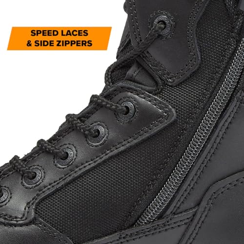 Image of Magnum Stealth Force Waterproof Tactical Boots for Men, Military Combat Boots Men, Black Work Boots with Side Zipper - Back, Extra Wide