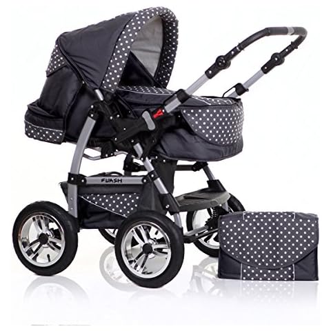 14 teiliges Qualitäts-Kinderwagenset 2 in 1 „FLASH“ in 38 Farben Cover