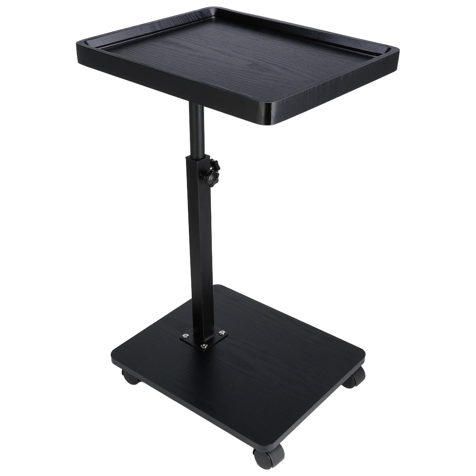 C Table End Table Adjustable Height 360° Swivel TV Tray Table With Wheels