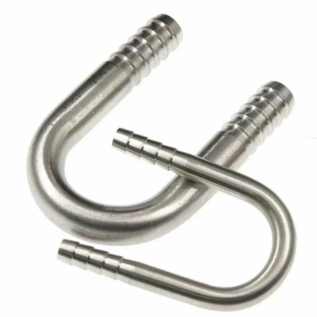 1 Pz 6mm 8 10 12 16 20 25mm Portagomma 304 Acciaio Inox U A Forma di Curva Raccordo for Tubo Flessibile Connettore Acqua Gas Olio(20mm)
