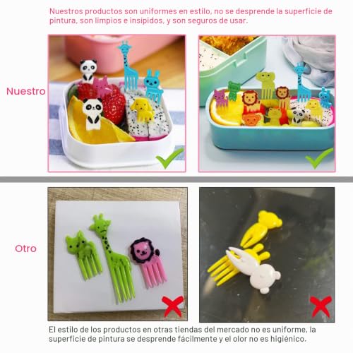 Miniatura 2 de Mini Tenedores De Frutas De Dibujos Animados, Palillos De Dientes Accesorios Para Bento, Mini Pinchos Palillos De Dientes Adultos Postre Frutas Fiesta 20 Unidades Color Aleatorio