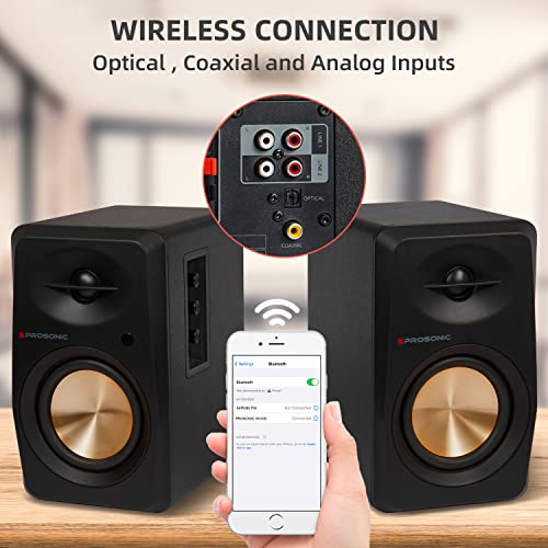 P Prosonic BT30 Enceintes d’étagère Bluetooth Actives, Moniteur de Studio, Platine avec entrée Optique, entrée coaxiale… - Les Beatles, Paul McCartney, John Lennon, RIngo Starr, George Harrison P Prosonic BT30 Enceintes d'étagère Bluetooth Actives, Moniteur de Studio, Platine avec entrée Optique, entrée coaxiale… – Image 5