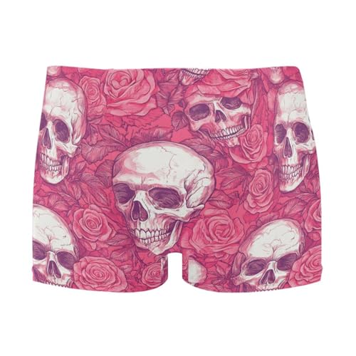 UMIRIKO Mens Swim Trunks Gothic Skull Pink Flower Square Leg Swimwear Bathing Suits Swimsuit for Men XL 202b8508