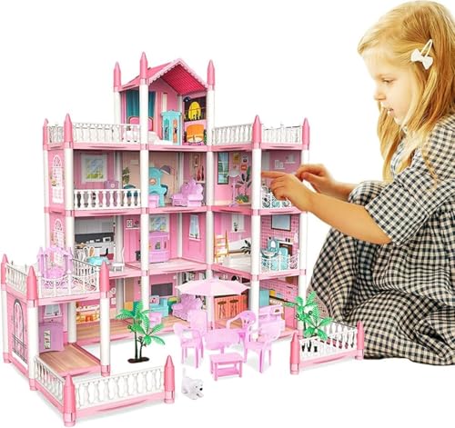 Image of Barbiieee 14-Room Luxury Doll House Playset with Furniture for Kids 6+
