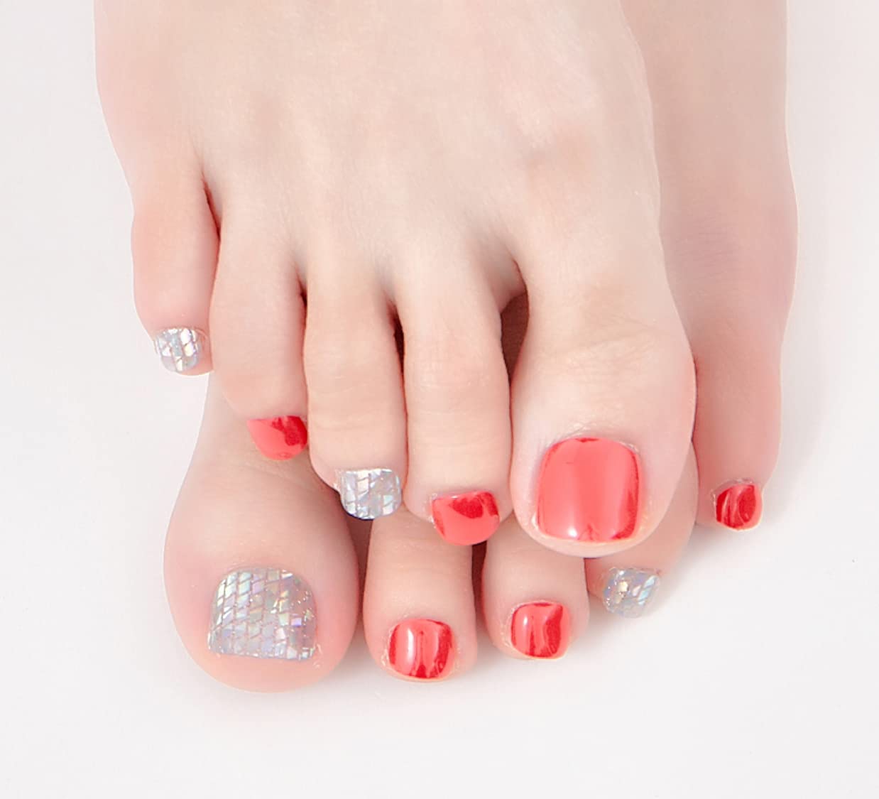 3D Nails Stickers for Women, Girls, Female & Kids Waterproof Nail Art Glittery Luxury Extension Peel Off Self-Adhesive DIY Nails Stickers 22 Tips GD-001 (Multicolored)