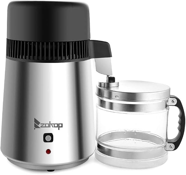 NANIHAL 750W Water Distiller Electric Purifier Stainless Steel Glass Water Filters Water Purifier to Make Clean Water for Home Use with Indicator Light Activated Carbon Filter