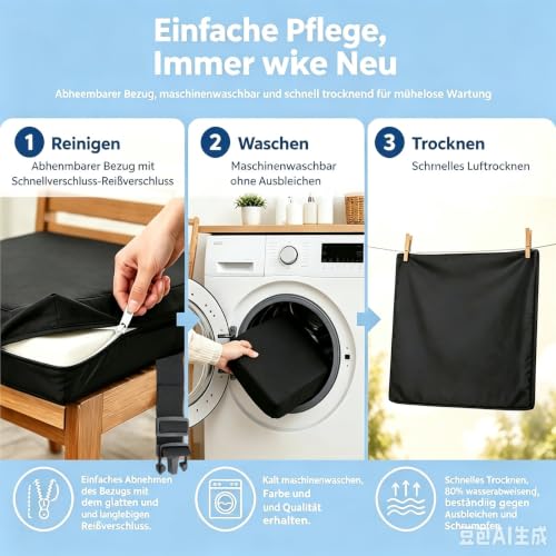Cojín para silla de comedor impermeable y desenfundable con cremallera 8