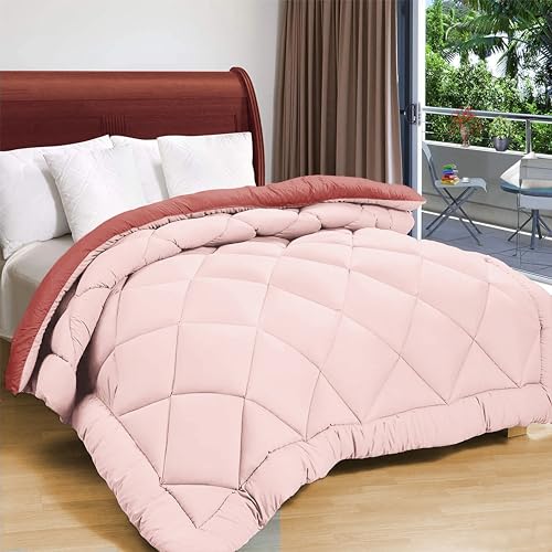Image of Amazon Brand - Umi Summer Razzai All Season 220 GSM Ac Comforter Ultra Super Soft Fluffy Comforter (90 inch X 86 inch Inches /228Cm X 220Cm) - Double Bed Comforter|Orange| Lightweight| Microfibre