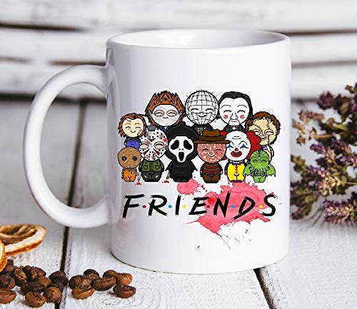 NA Taza de Halloween de Amigos Película de Terror Fan Art Taza de película de Terror Freddie Krueger Taza de película Slasher Taza de Halloween Taza de Programa de televisión de Amigos