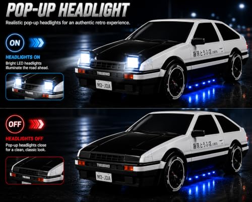 Image of RC Drift Car 1:16 Scale, drift-03 Set | 25KM /H High-Speed, 2.4GHz Remote Control, LED Lights, Rechargeable Battery, Replaceable Drift Tyres with Spare Wheels & Cones
