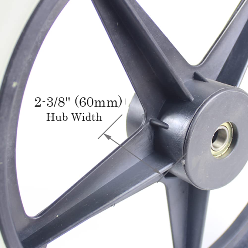 Wymiana Kółko,14x1.75 cala PU Solidne Tylne Koła Wózka Inwalidzkiego do Wózkach Inwalidzkich Balkonikach Chodzikach,z szerokością piasty 2-3/8 "(60 mm) (2 Kawałki)