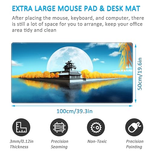 Tapis de souris XXL antidérapant évite les rayures de table tapis clavier 100x50