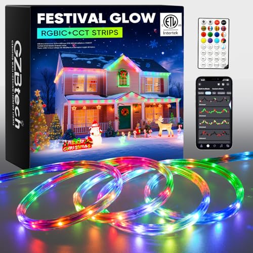 GZBtech RGB+IC+CCT LED Strip Lights 100FT/30M, Outdoor Color Chasing Festival Light with Warm&Cold...