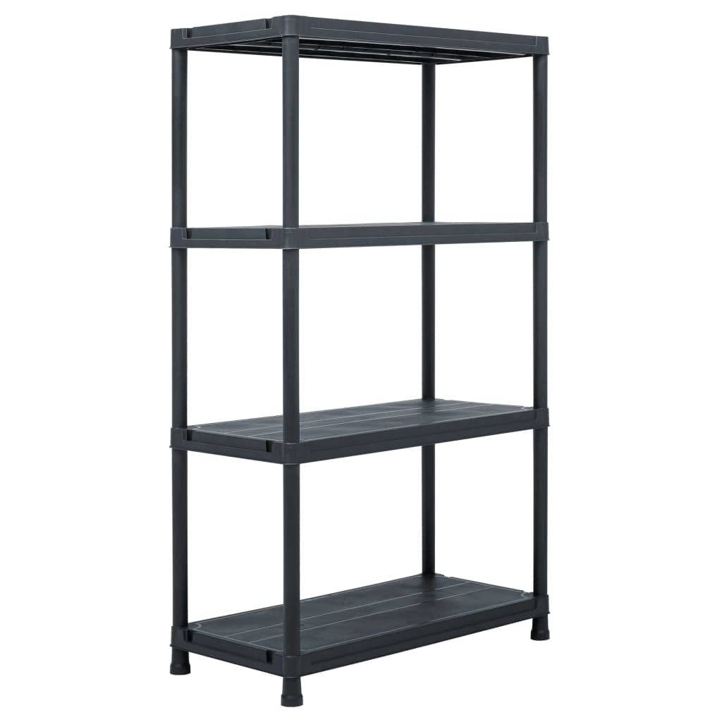 Scaffale portaoggetti nero, 200 kg, 80 x 40 x 138 cm, in plastica, per casa, ufficio, officina, per capannoni, magazzini