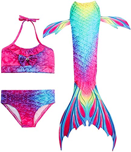 Paisdola Cosplay Cola de Sirena Princesa Bikini Set Traje de baño Traje de Sirena (DH02,110)