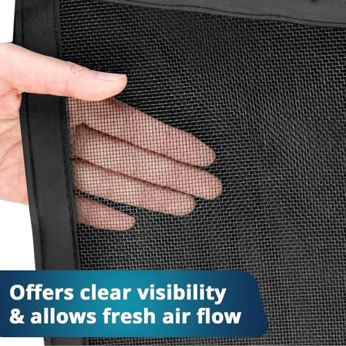 Image of Magnetic Door Net for Door Opening Up to 210 x 100 cm | Premium Fiberglass Auto Closing Mosquito Screen| Measure Door Before Purchase | Black