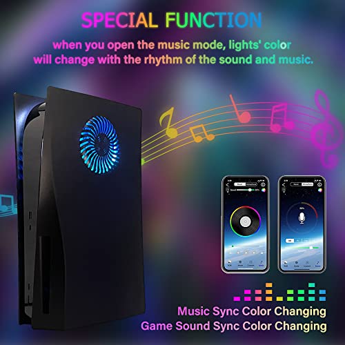 Ps5 Faceplate With Rgb Light Strip And Dust Filter For Cooling Vents Dobewingdelou 400+ Effects Led Light Ring Console Cover For Playstation 5 Disc Edition Diy Decoration Kit Accessories Black #TOP3